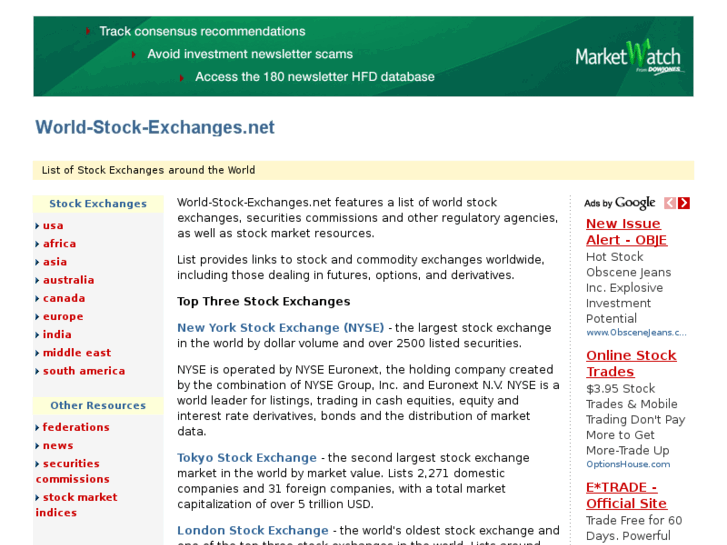 www.world-stock-exchanges.net