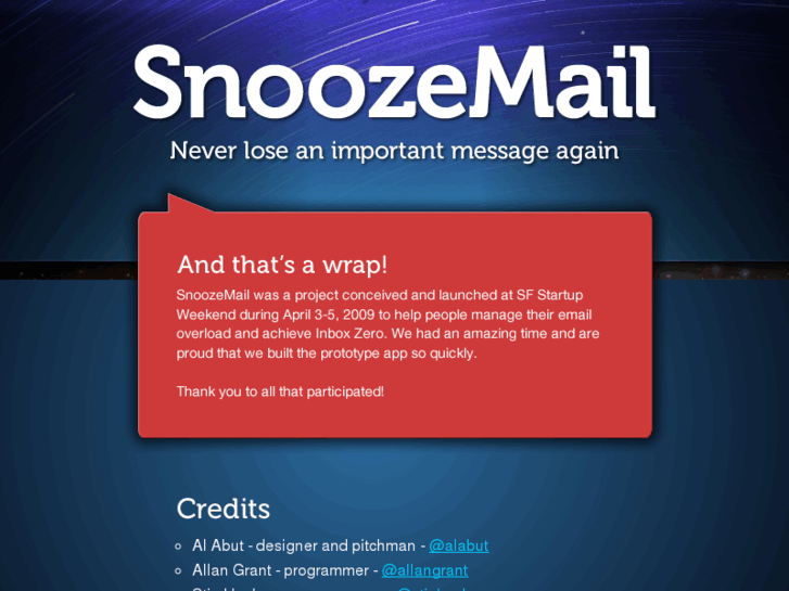 www.gosnoozemail.com