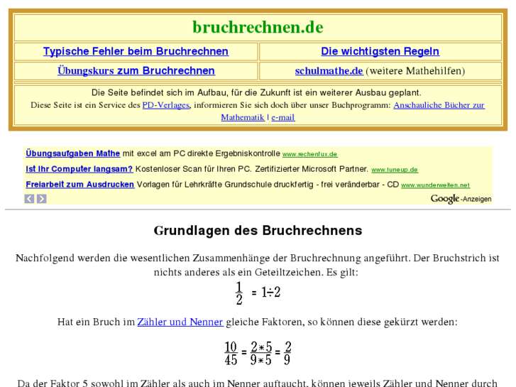 www.bruchrechnen.de