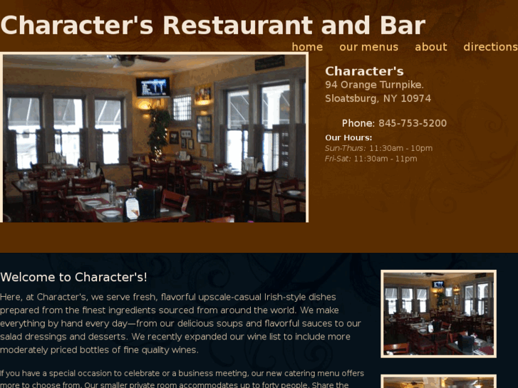www.charactersrestaurant.net