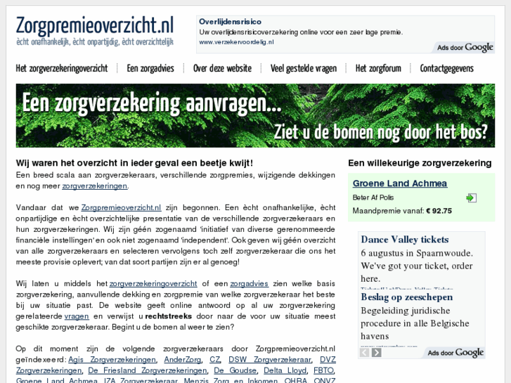 www.zorgpremieoverzicht.nl