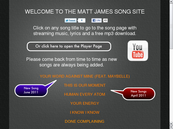 www.mattjamessongsite.com