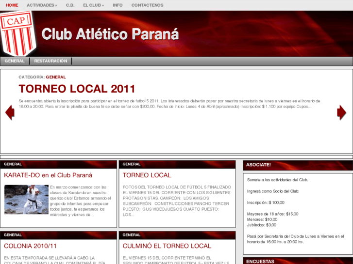 www.clubparanazarate.com.ar