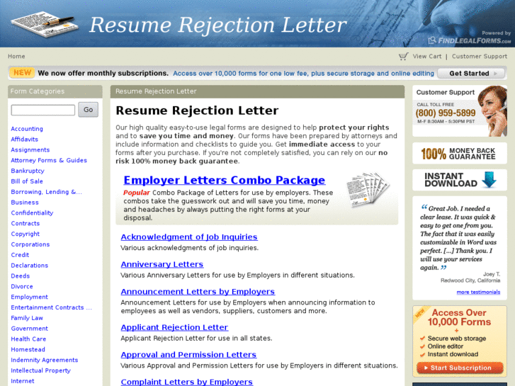 www.resumerejectionletter.com