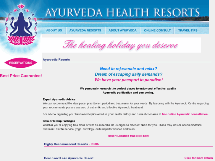 www.ayurvedahealthresorts.com