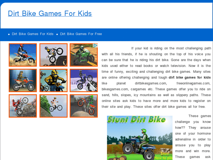 www.dirtbikegamesforkids.com