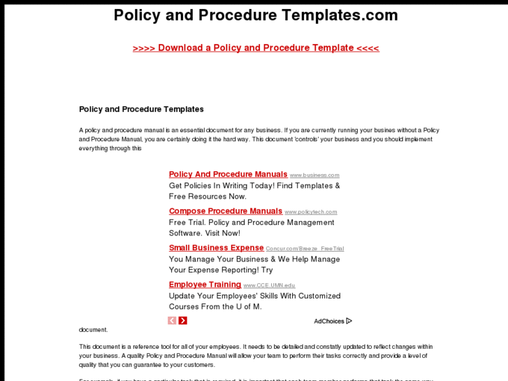 www.policyandproceduretemplates.com