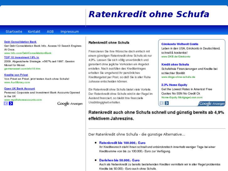 www.ratenkredit-ohne-schufa.biz