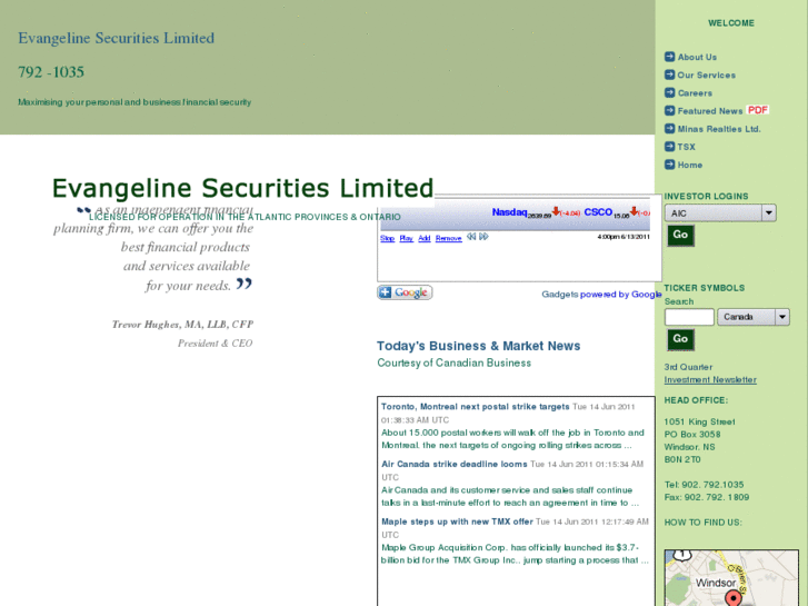 www.evangelinesecurities.ca