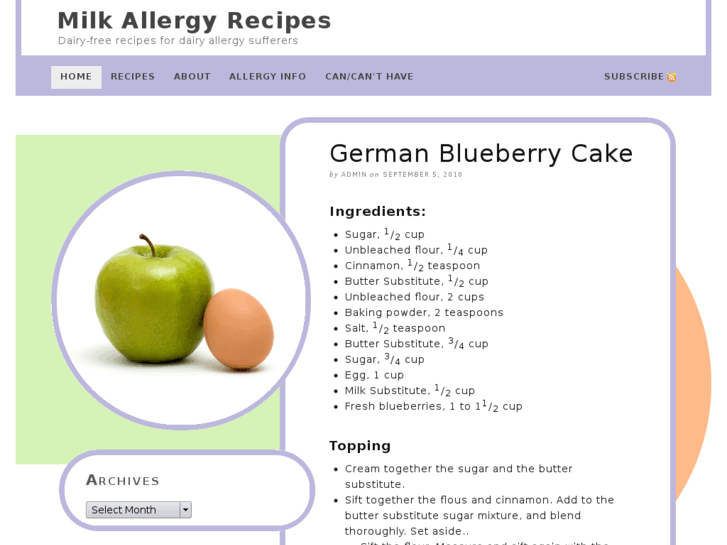 www.milkallergyrecipes.com