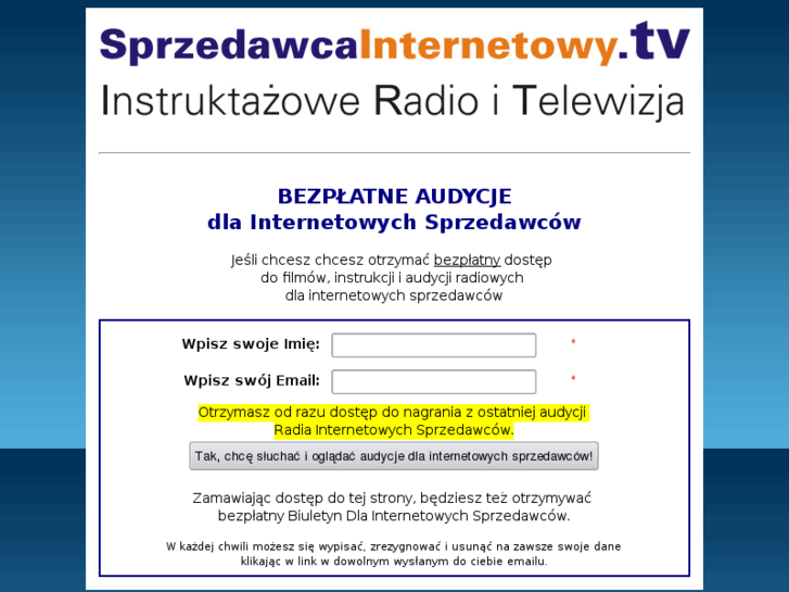 www.sprzedawcainternetowy.tv