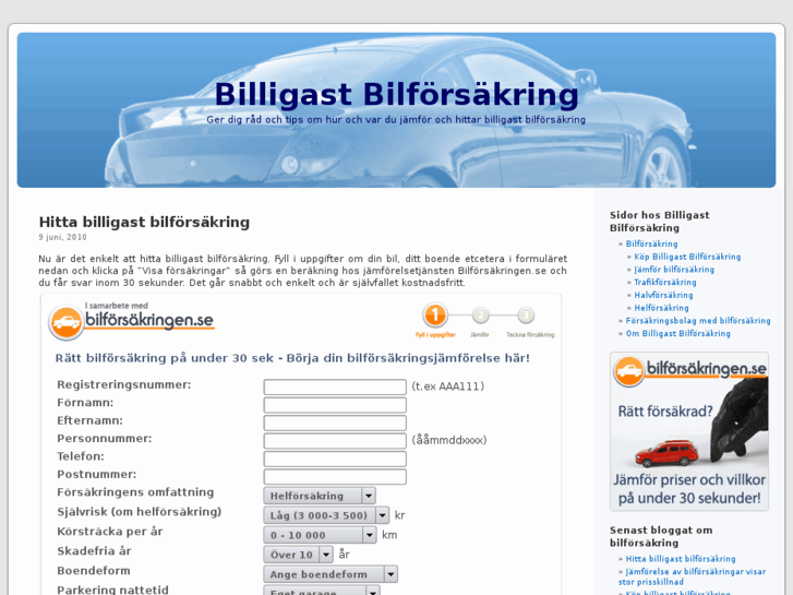 www.billigastbilforsakring.se