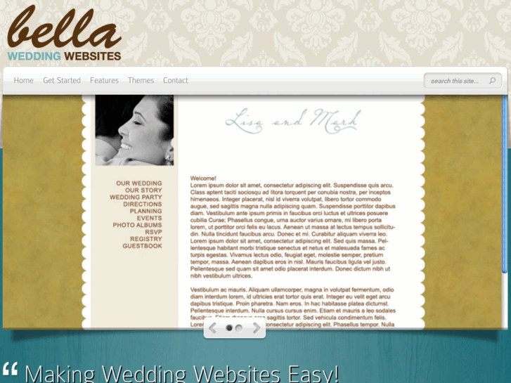 www.bellaweddingwebsites.com