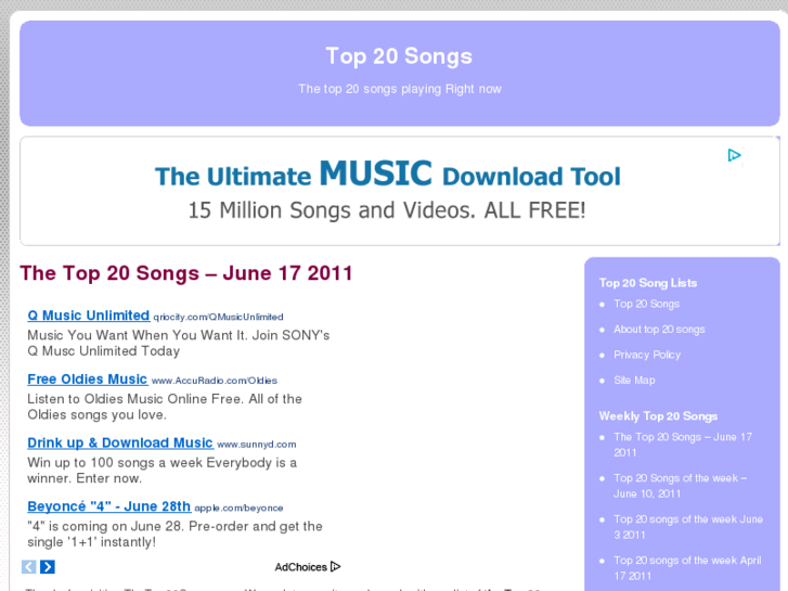 www.thetop20songs.com