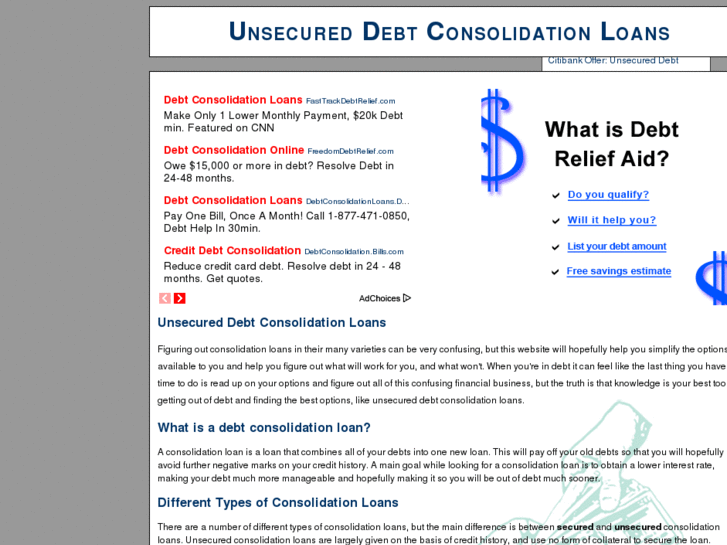 www.unsecured-debt-loans-consolidation.com