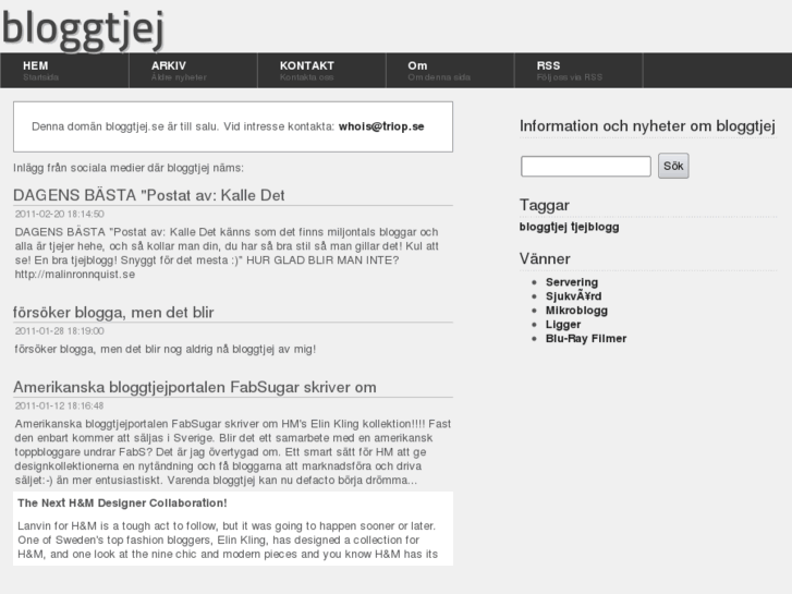 www.bloggtjej.se