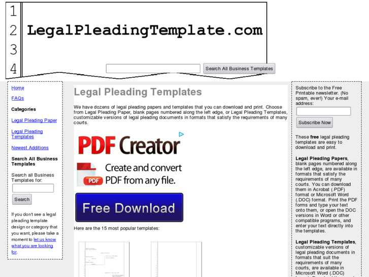 www.legalpleadingtemplate.com