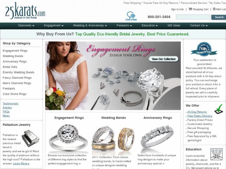 www.25caratjewelers.com