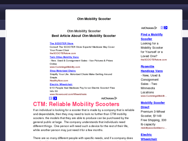 www.ctmmobilityscooter.com