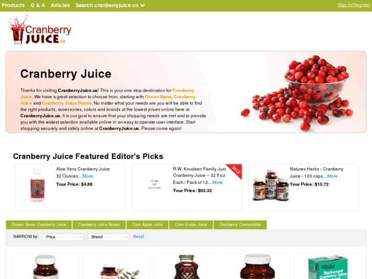 www.cranberryjuice.us