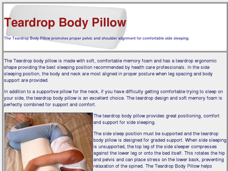 www.teardropbodypillow.com