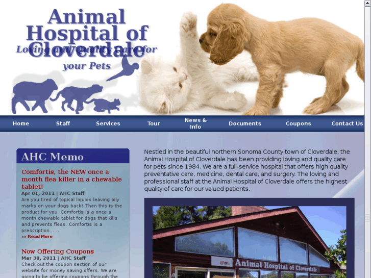 www.animalhospitalofcloverdale.com