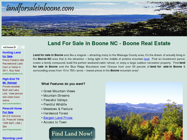 www.landforsaleinboone.com