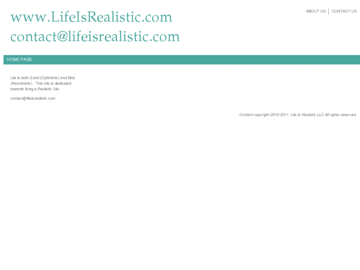 www.lifeisrealistic.com