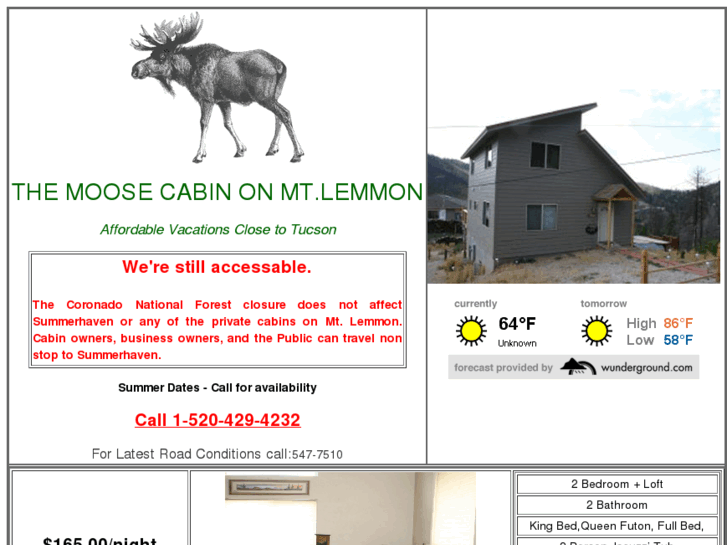 www.mountlemmonhomerental.com