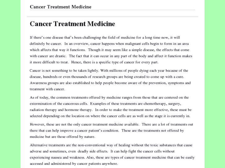 www.cancertreatmentmedicine.com