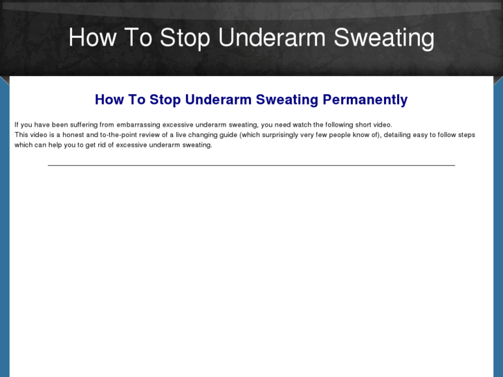 www.howtostopunderarmsweating.org