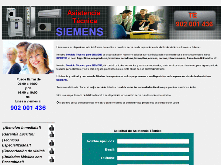 www.asistenciatecnicasiemens.es