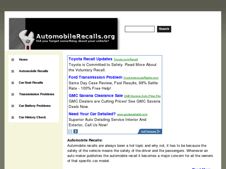 www.automobilerecalls.org