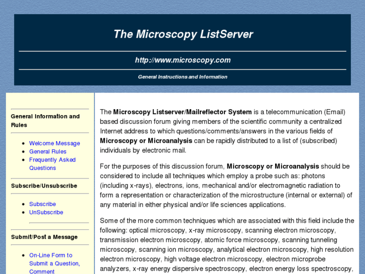www.microscopylistserver.com