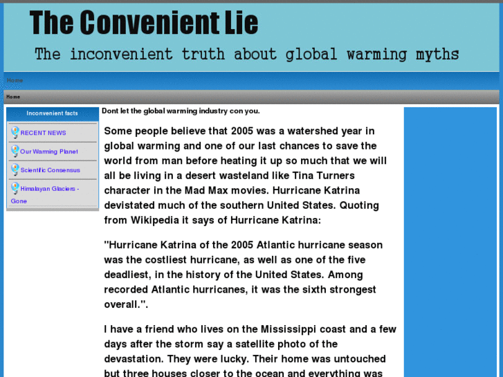 www.theconvenientlie.info