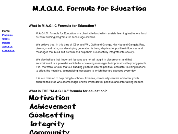 www.magicformulaforeducation.org