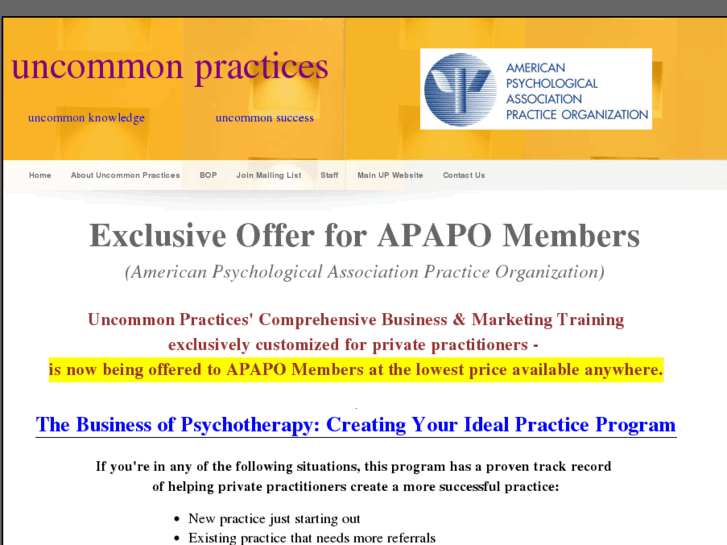 www.uncommonpractices-apapo.com