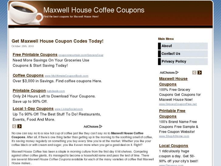 www.maxwellhousecoffeecoupons.org