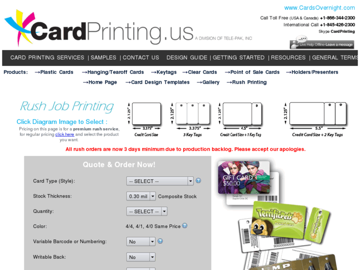 www.rushcardprintingservices.net