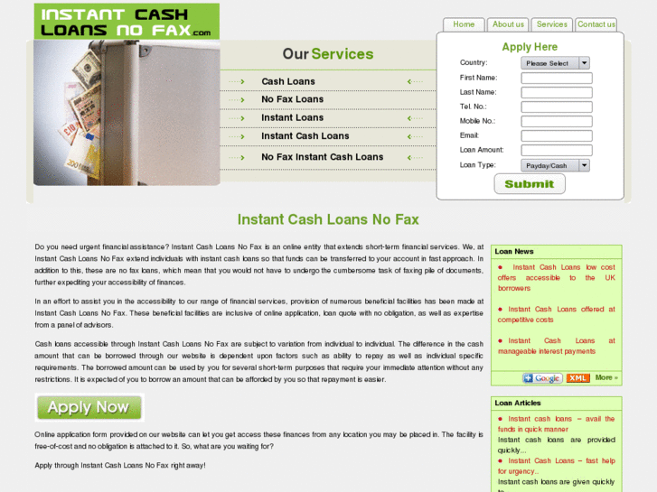 www.instantcashloansnofax.com