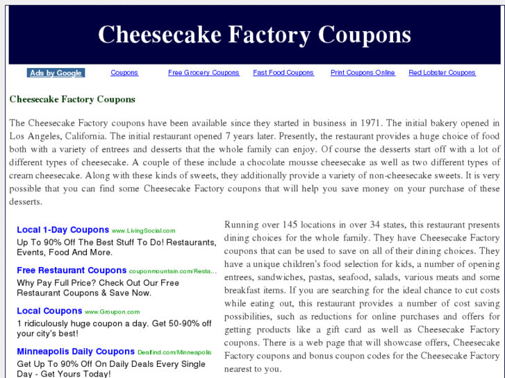 www.cheesecakefactorycoupons.org