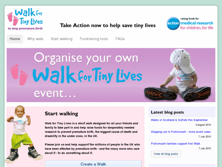 www.walkfortinylives.org.uk