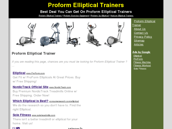 www.proformellipticaltrainers.com