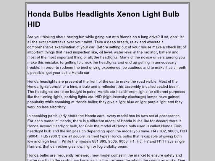 www.hondabulbs.com