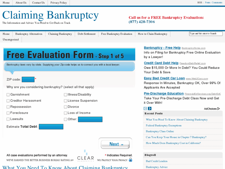 www.claimingbankruptcy.net