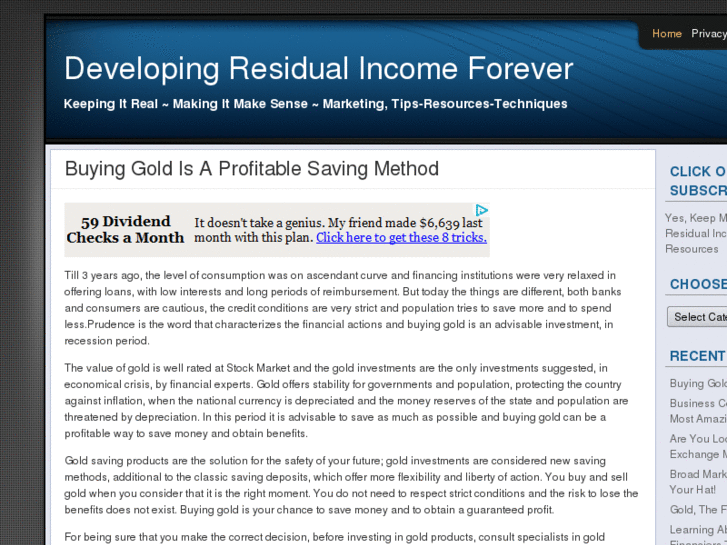 www.developingresidualincomeforever.com