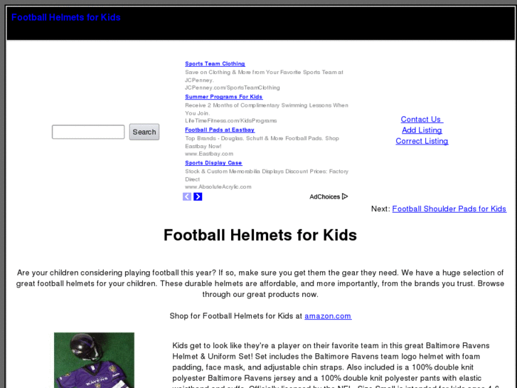 www.footballhelmetsforkids.com