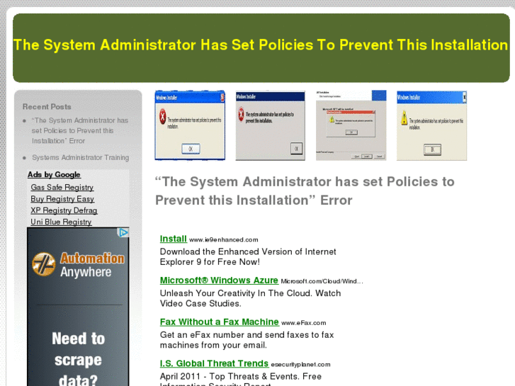 www.thesystemadministratorhassetpoliciestopreventthisinstallation.com