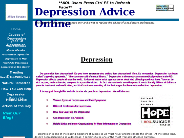 www.depressionadviceonline.com