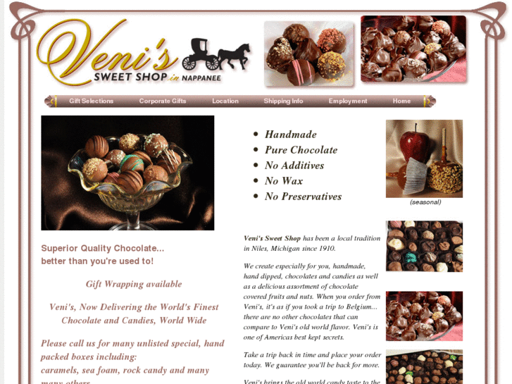 www.venissweetshopinnappanee.com